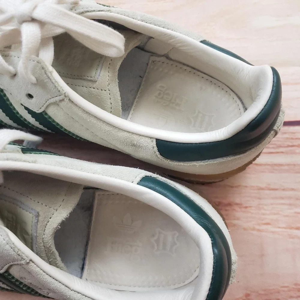 Adidas‎ Samba Fieg Shoes Mens Size 9 White Green Gum Sole Leather Suede Sneakers
